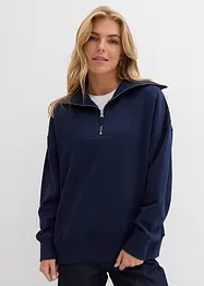 Sweat col camionneur en coton mélangé, bonprix