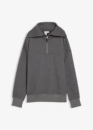 Sweat col camionneur en coton mélangé, bonprix