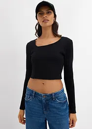 T-shirt court et côtelé, bonprix