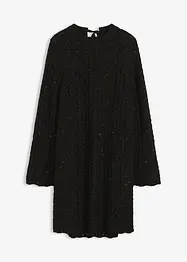 Robe courte en maille à nœud en satin, légèrement transparente, bonprix