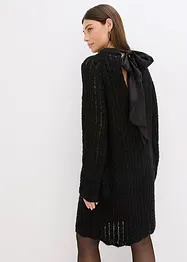 Robe courte en maille à nœud en satin, légèrement transparente, bonprix