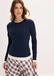 T-shirt manches longues en coton mélangé, bonprix