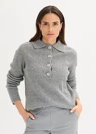 Pull polo avec laine, bonprix