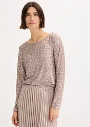 T-shirt à imprimé léopard brillant, bonprix