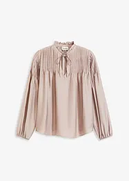 Tunique en satin brillant avec plis religieuse, bonprix