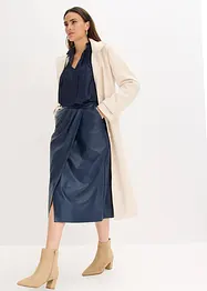 Tunique en satin brillant avec plis religieuse, bonprix