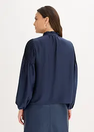 Tunique en satin brillant avec plis religieuse, bonprix