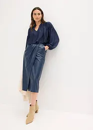 Jupe portefeuille enduite, longueur midi, bonprix