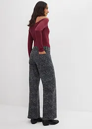 Pantalon large en twill imprimé léopard, bonprix