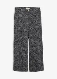 Pantalon large en twill imprimé léopard, bonprix