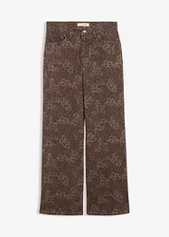 Pantalon large en twill imprimé léopard, bonprix