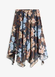 Jupe midi asymétrique en mousseline, bonprix