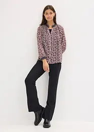 Chemisier en voile imprimé avec broderies, bonprix