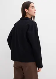 Sweat en coton avec col polo en maille, bonprix