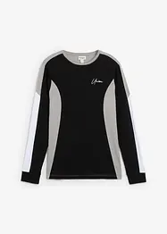 T-shirt manches longues slim en coton extensible, bonprix