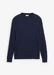 Pull en maille torsadée 100% coton, bonprix