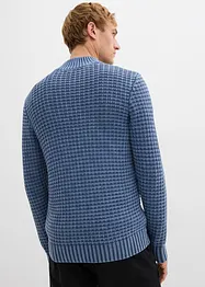 Pull camionneur en grosse maille texturée avec coton, aspect délavé, bonprix
