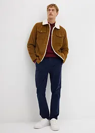 Pantalon regular en velours côtelé de coton extensible, fuselé, bonprix