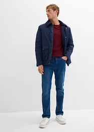 Jean classique en molleton effet denim à taille élastiquée, droit, bonprix