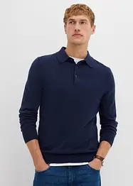 Pull polo en fine maille avec laine mérinos, slim, bonprix