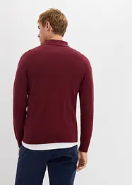 Pull polo en fine maille avec laine mérinos, slim, bonprix