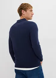 Pull polo en fine maille avec laine mérinos, slim, bonprix