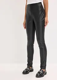 Pantalon bi-matière Punto di Roma et tissu enduit, bonprix