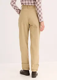 Pantalon en twill, taille haute, bonprix