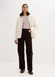 Pantalon large en velours côtelé avec ceinture à nouer, bonprix