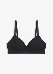 Soutien-gorge bralette rembourré, sans armatures, en coton côtelé, bonprix