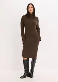 Robe en maille côtelée à col roulé, bonprix