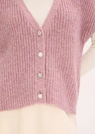 Gilet sans manches en laine mélangée avec boutons décoratifs, bonprix