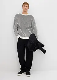 Pull côtelé ample en coton mélangé, bonprix