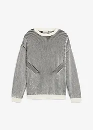 Pull côtelé ample en coton mélangé, bonprix