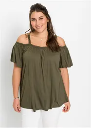 T-shirt à épaules dénudées en viscose douce, bonprix
