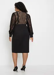 Robe midi près du corps rehaussée de dentelle, bonprix