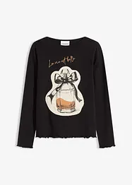 T-shirt manches longues en coton extensible, bonprix