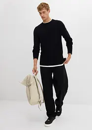 Pull texturé effet 2-en-1 en coton mélangé, bonprix