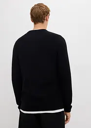 Pull texturé effet 2-en-1 en coton mélangé, bonprix