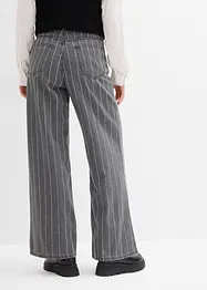 Jean large taille haute, effets destroy, bonprix