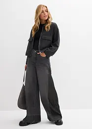 Jean large à taille haute avec empiècement, bonprix