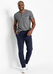 T-shirt col tunisien, aspect délavé, 100% coton, bonprix
