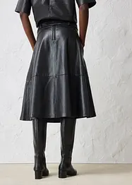 Jupe en cuir d’agneau nappa avec ceinture (ens. 2 pces), bonprix
