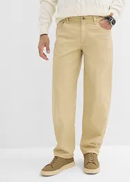 Pantalon droit en twill à taille élastiquée, loose, bonprix