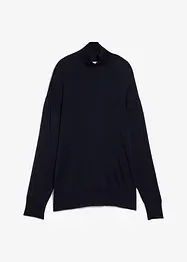 Pull léger en fine maille de viscose majoritaire à large col cheminée, bonprix