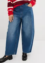 Jean barrel taille haute, cropped, bonprix