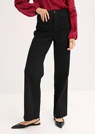 Pantalon taille haute en twill 100% coton, bonprix