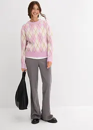 Pull à losanges en fine maille, bonprix