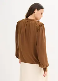Blouse en satin avec galons en dentelle, bonprix