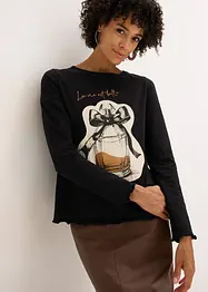 T-shirt manches longues en coton extensible, bonprix